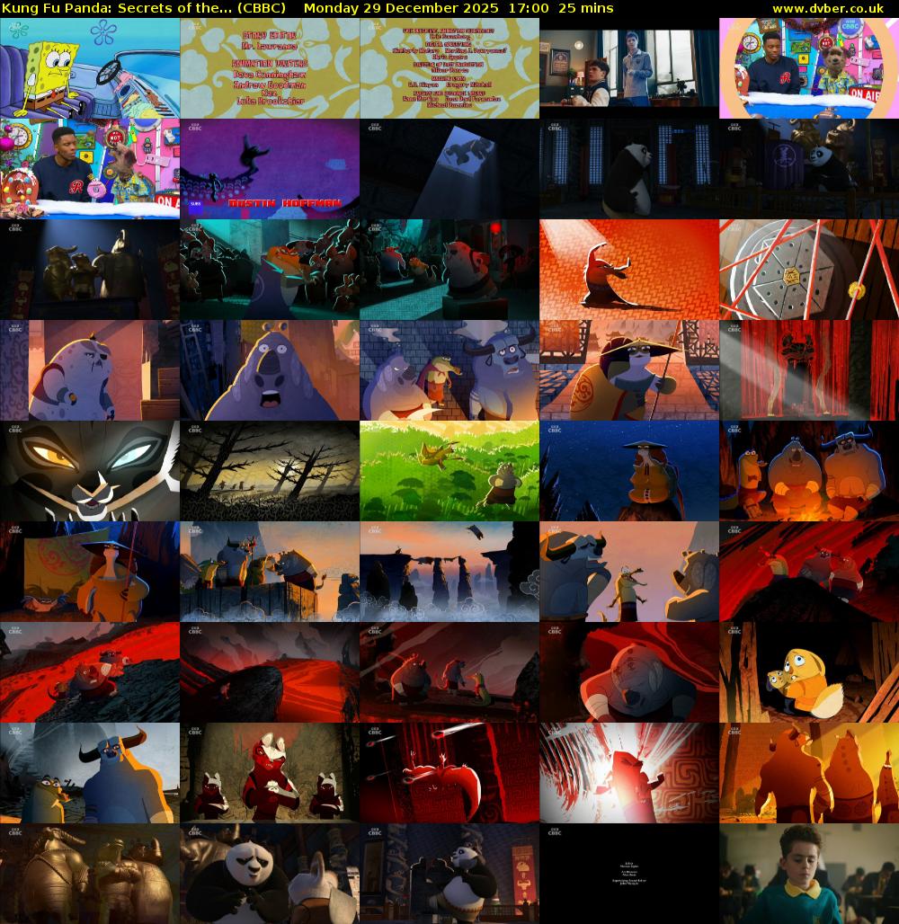 Kung Fu Panda: Secrets of the... (CBBC) Monday 29 December 2025 17:00 - 17:25