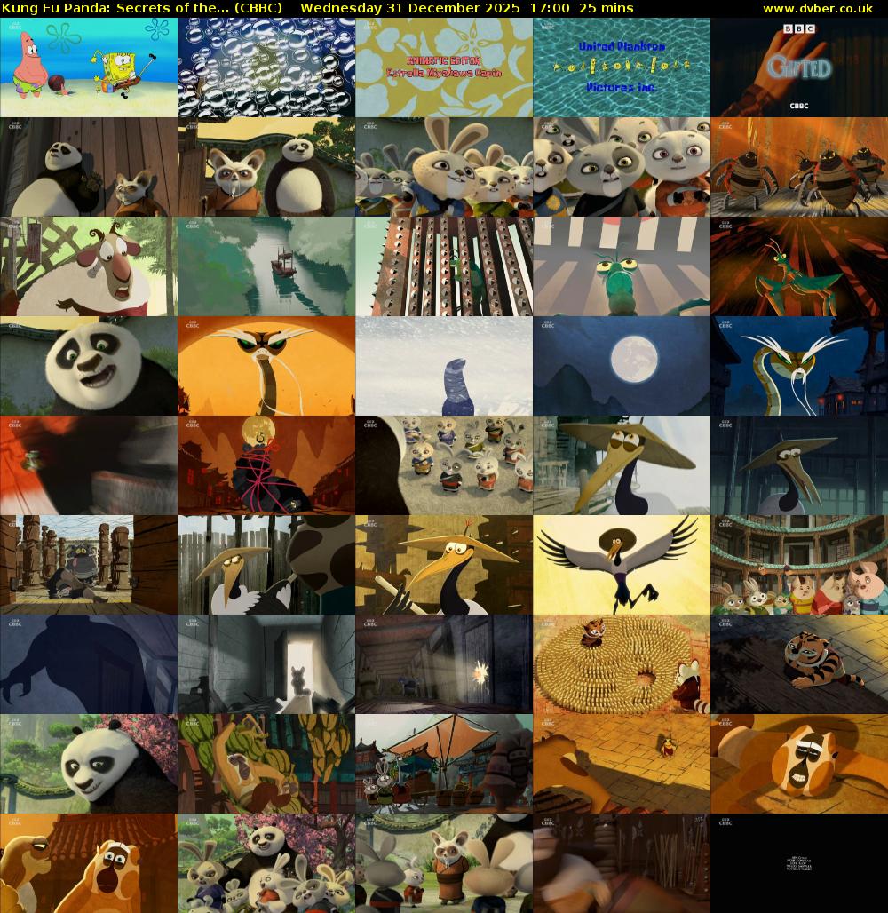 Kung Fu Panda: Secrets of the... (CBBC) Wednesday 31 December 2025 17:00 - 17:25