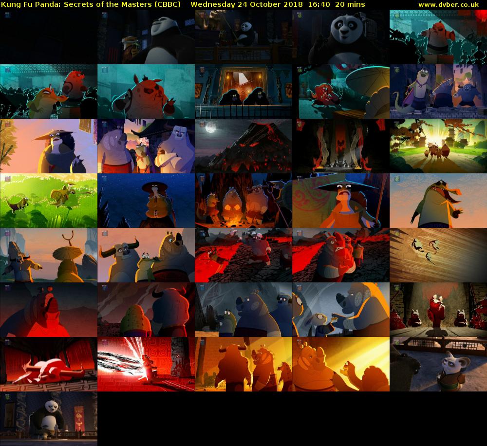Kung Fu Panda: Secrets of the Masters (CBBC) Wednesday 24 October 2018 16:40 - 17:00