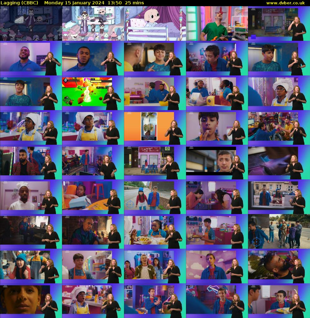 Lagging (CBBC) Monday 15 January 2024 13:50 - 14:15