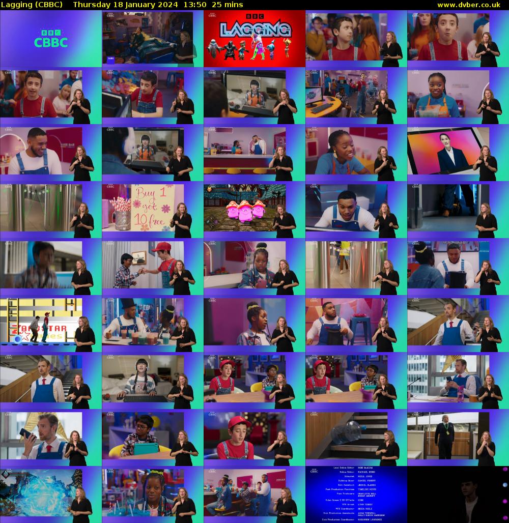 Lagging (CBBC) Thursday 18 January 2024 13:50 - 14:15