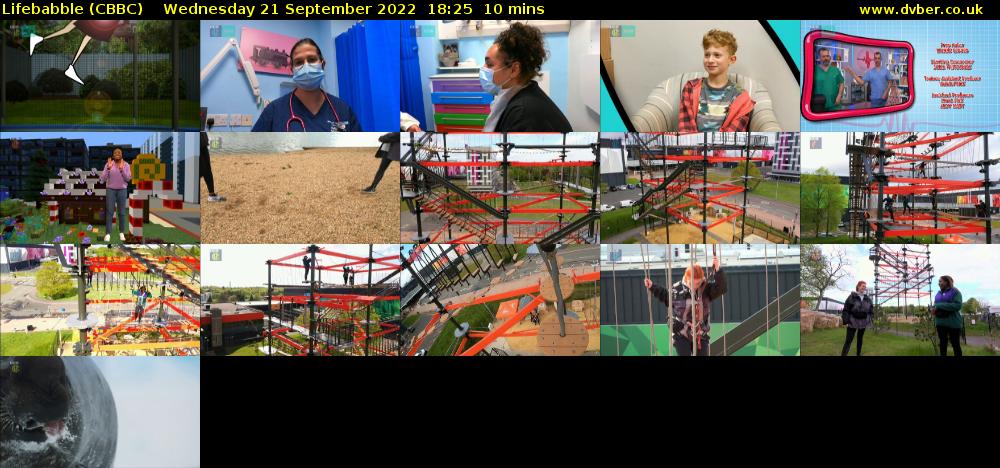Lifebabble (CBBC) Wednesday 21 September 2022 18:25 - 18:35
