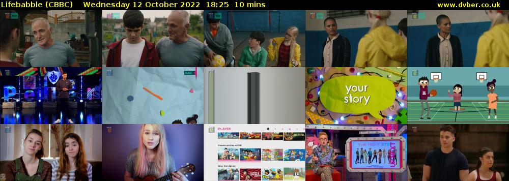 Lifebabble (CBBC) Wednesday 12 October 2022 18:25 - 18:35