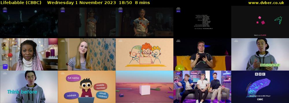 Lifebabble (CBBC) Wednesday 1 November 2023 18:50 - 18:58