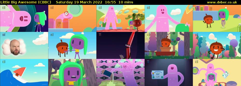 Little Big Awesome (CBBC) Saturday 19 March 2022 16:55 - 17:05