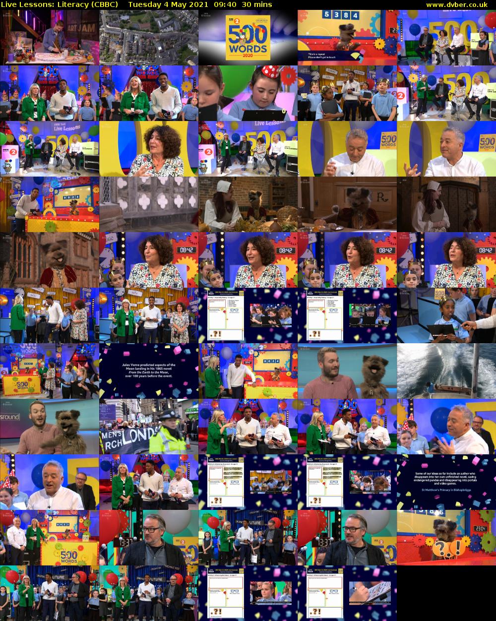 Live Lessons: Literacy (CBBC) Tuesday 4 May 2021 09:40 - 10:10