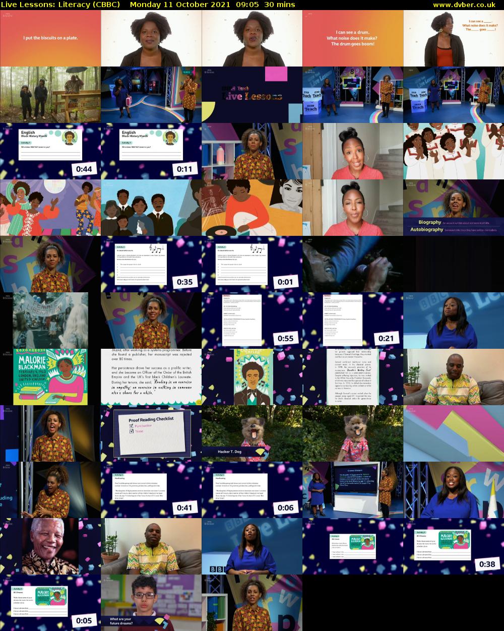 Live Lessons: Literacy (CBBC) Monday 11 October 2021 09:05 - 09:35