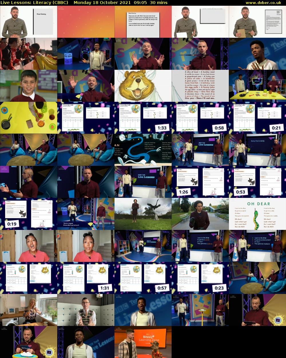 Live Lessons: Literacy (CBBC) Monday 18 October 2021 09:05 - 09:35