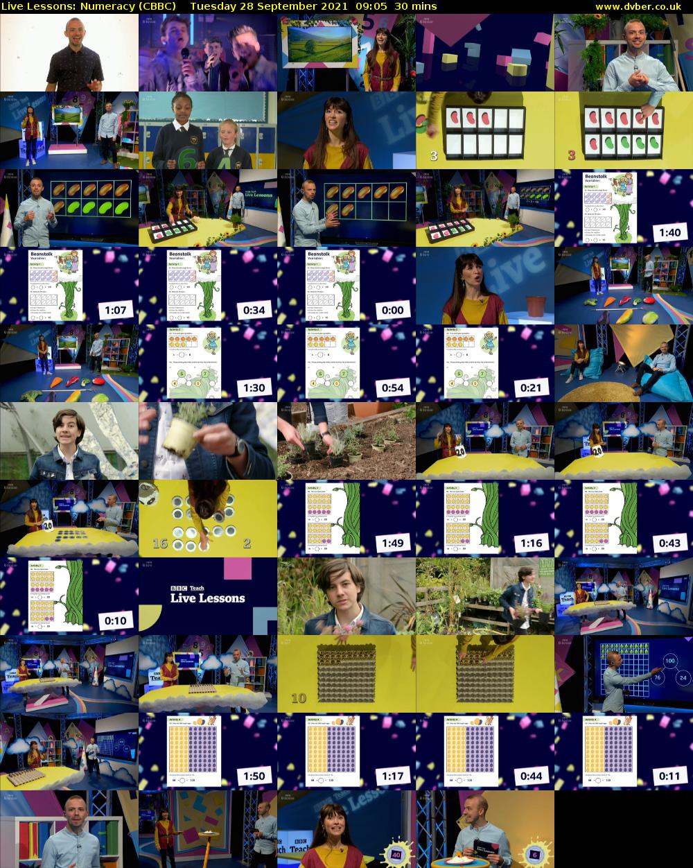 Live Lessons: Numeracy (CBBC) Tuesday 28 September 2021 09:05 - 09:35