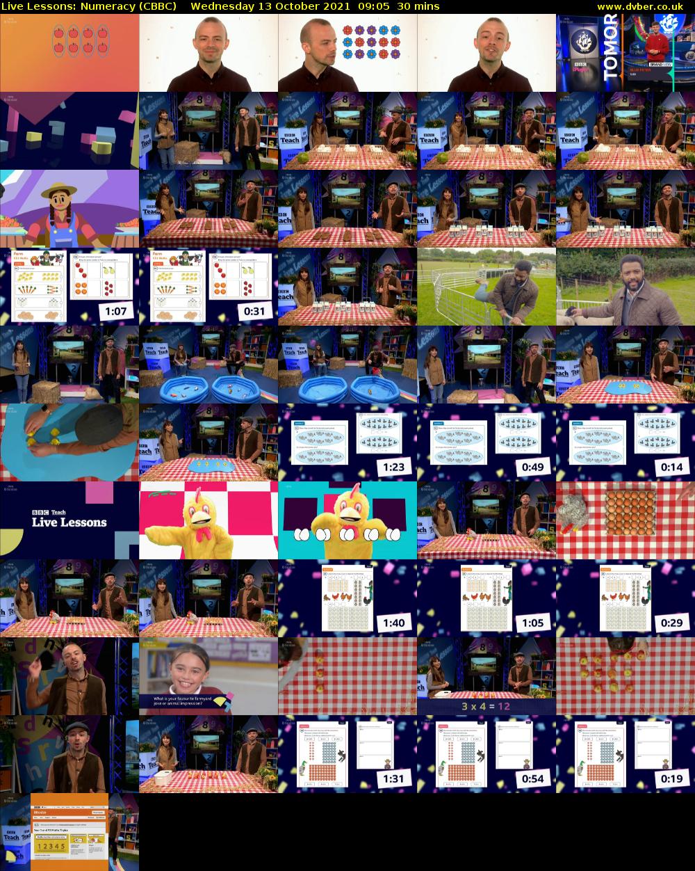Live Lessons: Numeracy (CBBC) Wednesday 13 October 2021 09:05 - 09:35