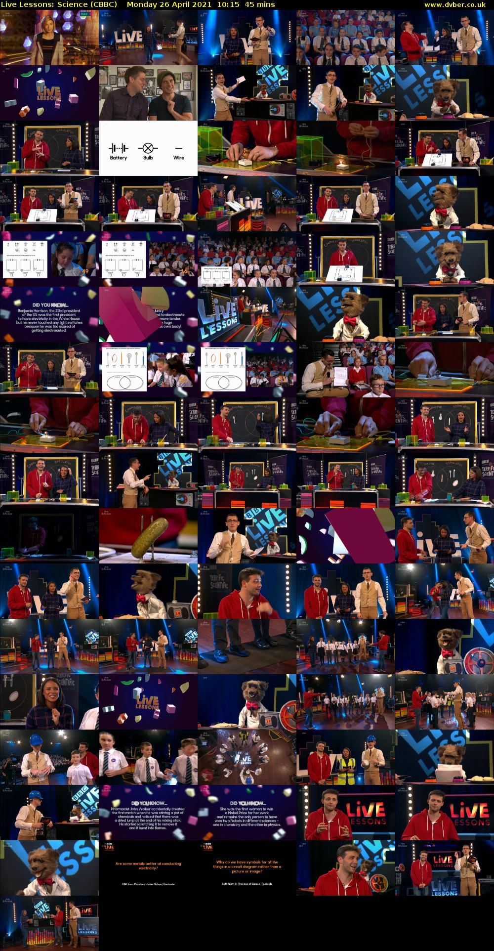 Live Lessons: Science (CBBC) Monday 26 April 2021 10:15 - 11:00
