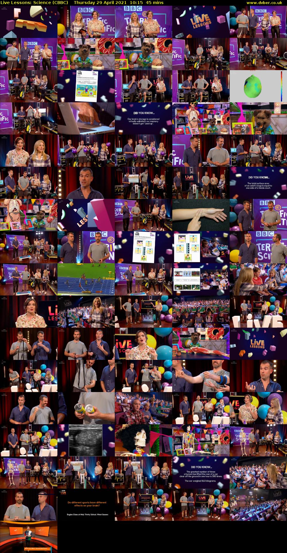 Live Lessons: Science (CBBC) Thursday 29 April 2021 10:15 - 11:00