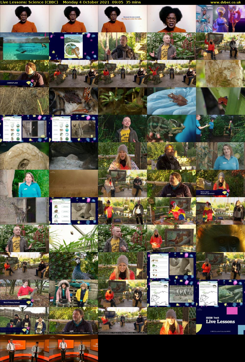 Live Lessons: Science (CBBC) Monday 4 October 2021 09:05 - 09:40