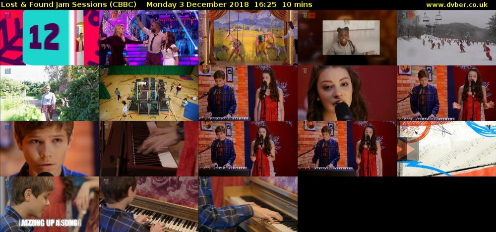 Lost & Found Jam Sessions (CBBC) Monday 3 December 2018 16:25 - 16:35