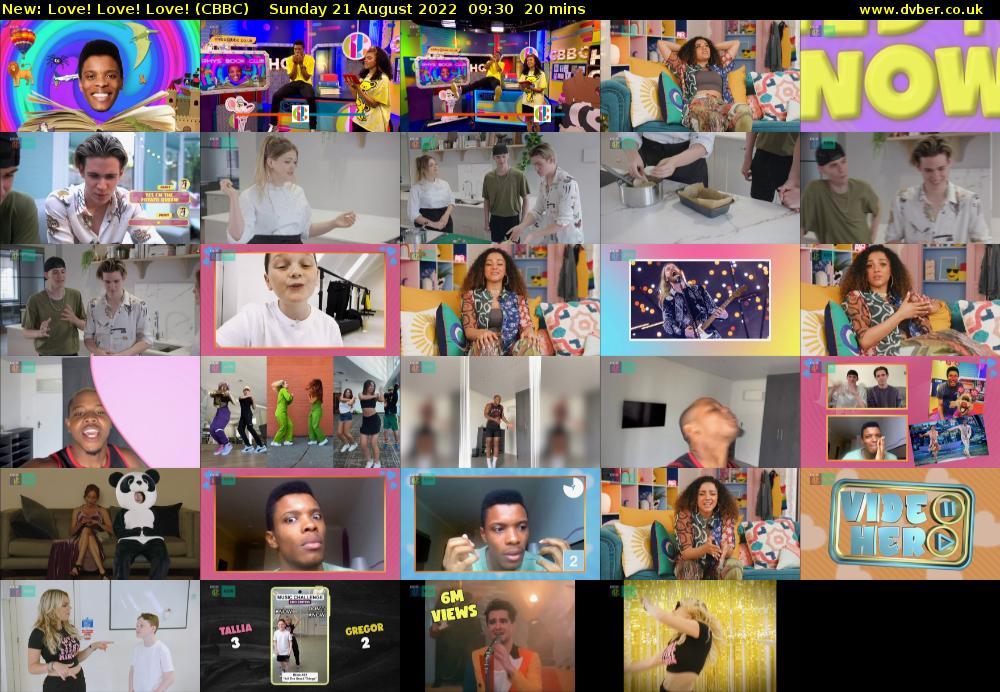 Love! Love! Love! (CBBC) Sunday 21 August 2022 09:30 - 09:50
