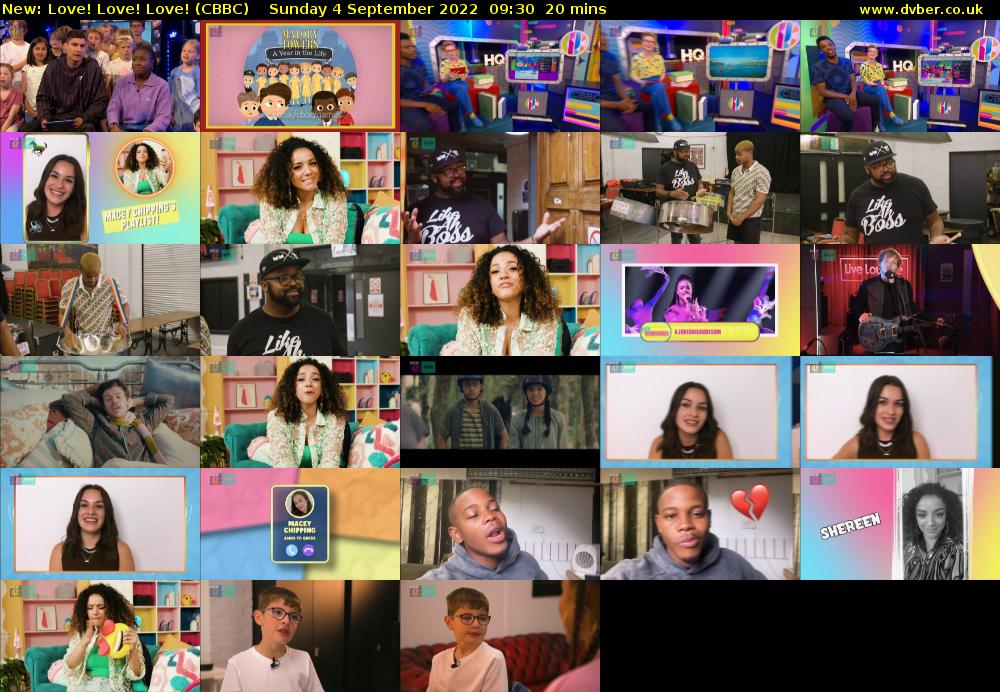 Love! Love! Love! (CBBC) Sunday 4 September 2022 09:30 - 09:50