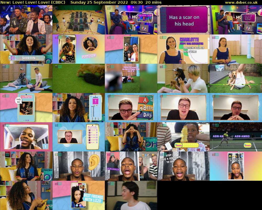 Love! Love! Love! (CBBC) Sunday 25 September 2022 09:30 - 09:50