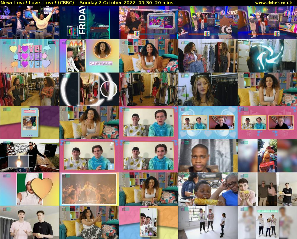 Love! Love! Love! (CBBC) Sunday 2 October 2022 09:30 - 09:50
