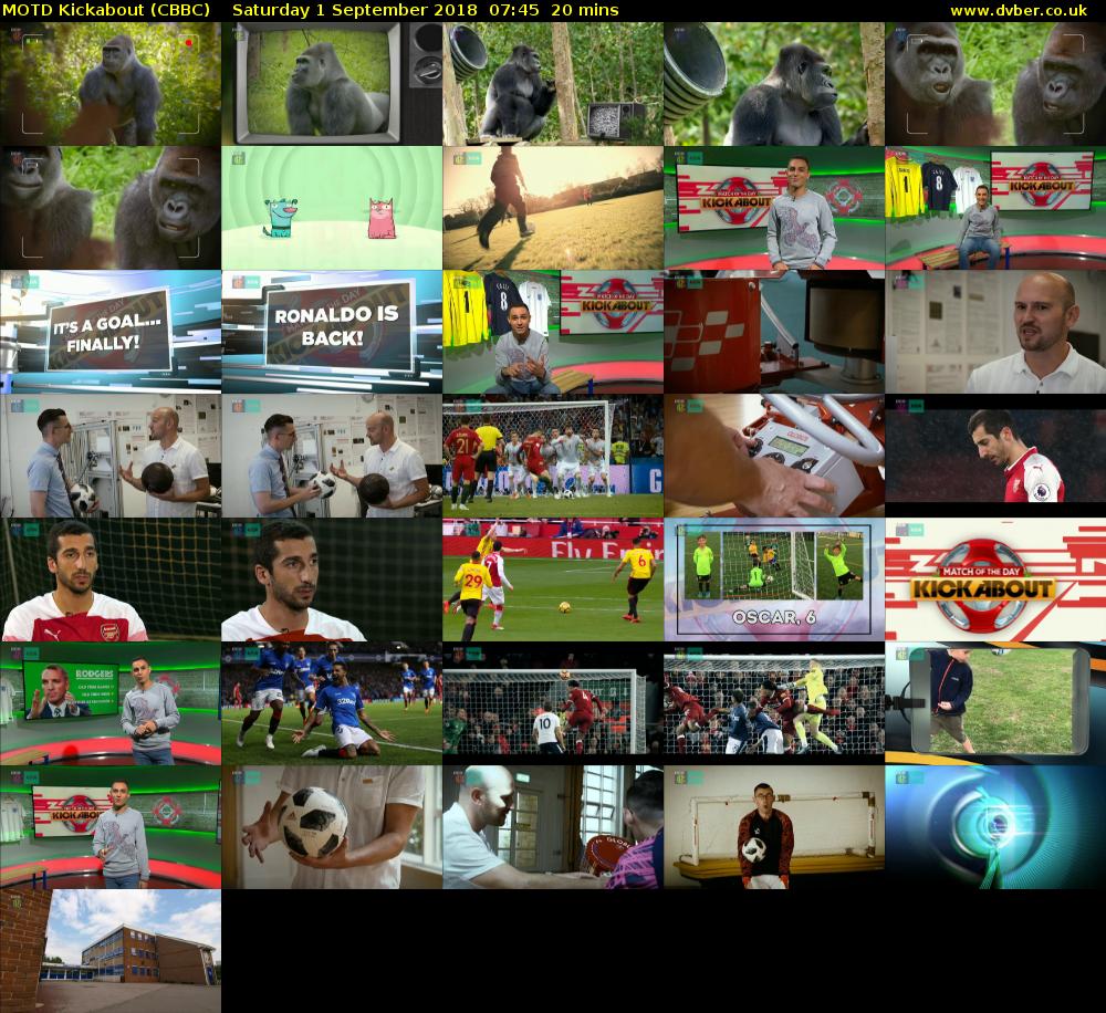 MOTD Kickabout (CBBC) Saturday 1 September 2018 07:45 - 08:05