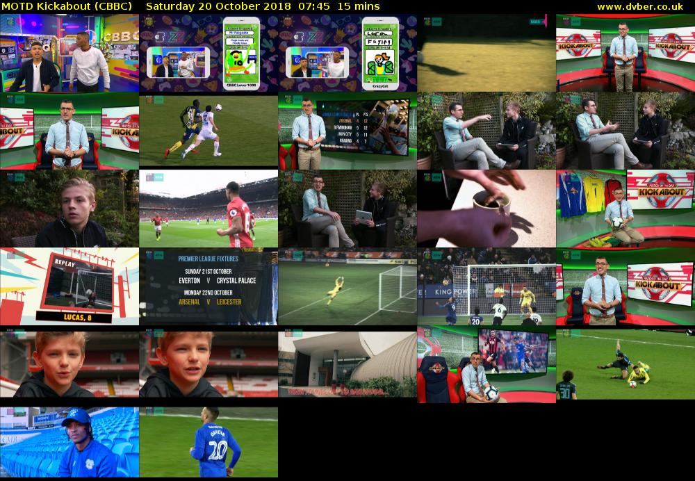 MOTD Kickabout (CBBC) Saturday 20 October 2018 07:45 - 08:00