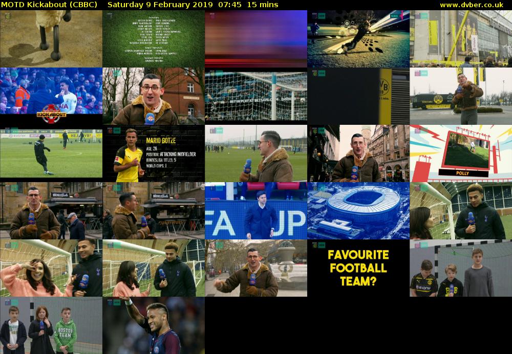 MOTD Kickabout (CBBC) Saturday 9 February 2019 07:45 - 08:00