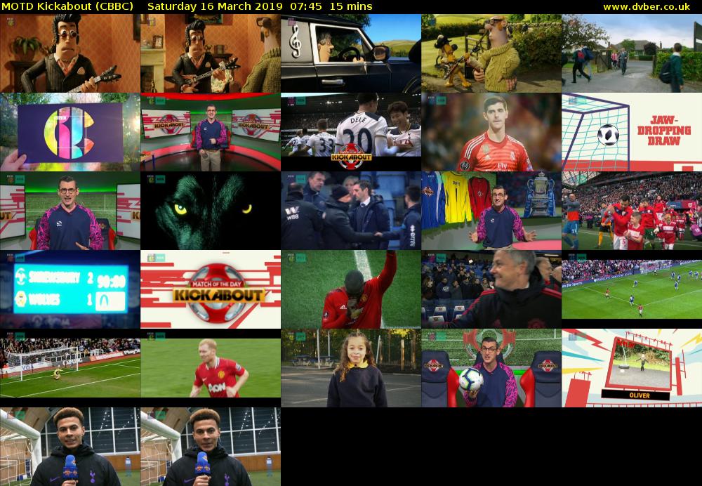 MOTD Kickabout (CBBC) Saturday 16 March 2019 07:45 - 08:00