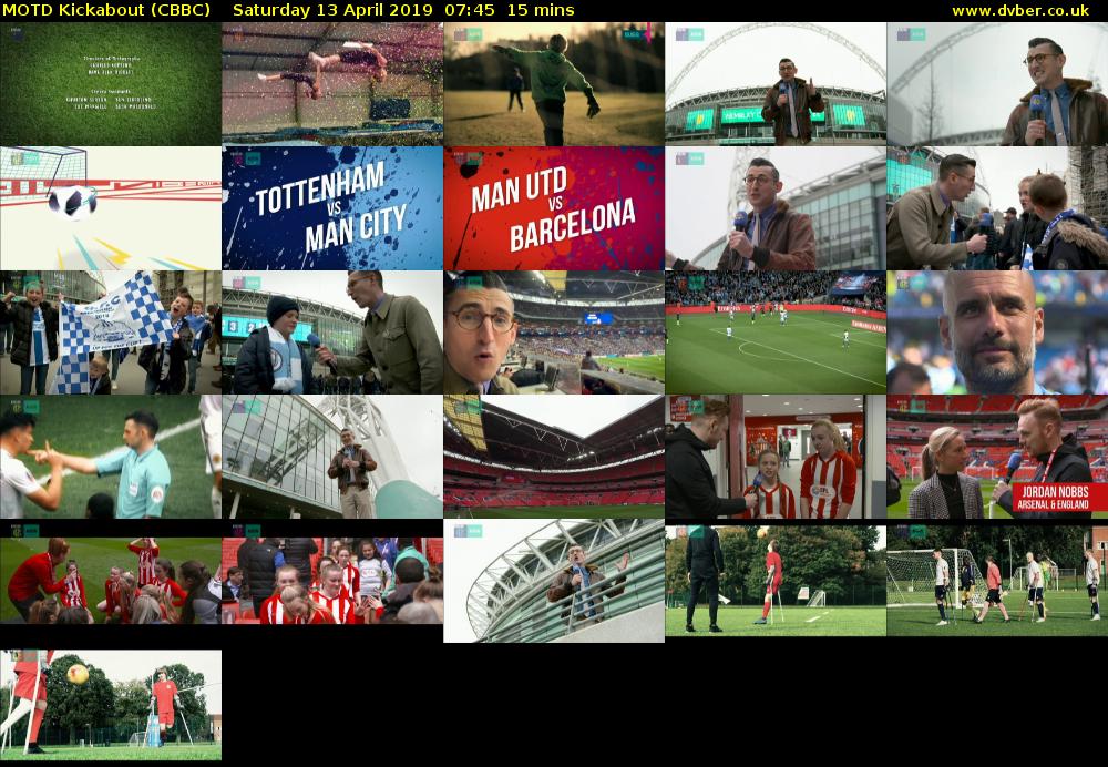 MOTD Kickabout (CBBC) Saturday 13 April 2019 07:45 - 08:00