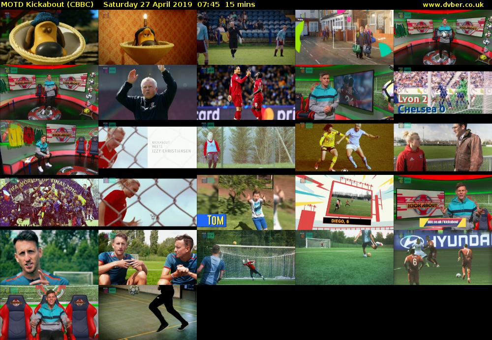 MOTD Kickabout (CBBC) Saturday 27 April 2019 07:45 - 08:00