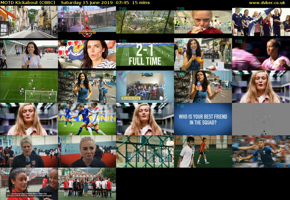MOTD Kickabout (CBBC) Saturday 15 June 2019 07:45 - 08:00