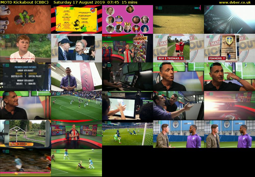 MOTD Kickabout (CBBC) Saturday 17 August 2019 07:45 - 08:00