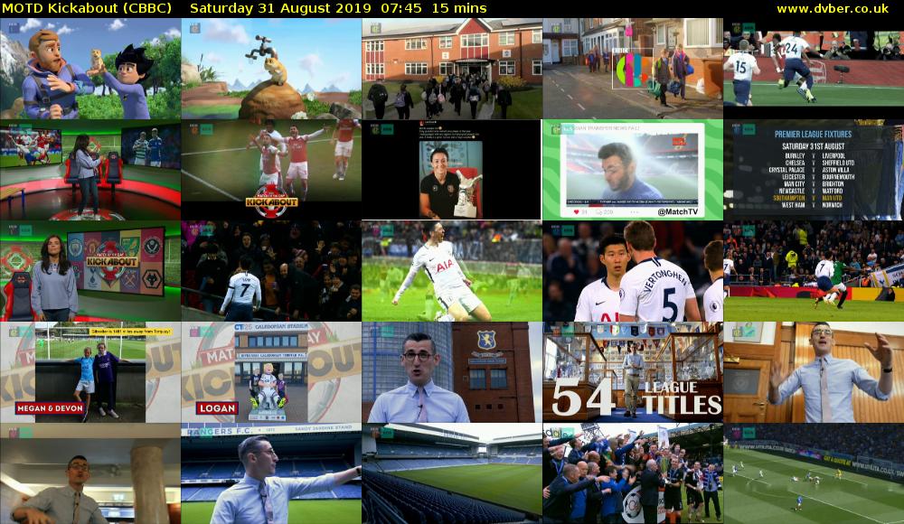 MOTD Kickabout (CBBC) Saturday 31 August 2019 07:45 - 08:00