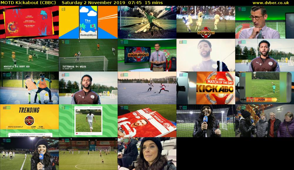 MOTD Kickabout (CBBC) Saturday 2 November 2019 07:45 - 08:00