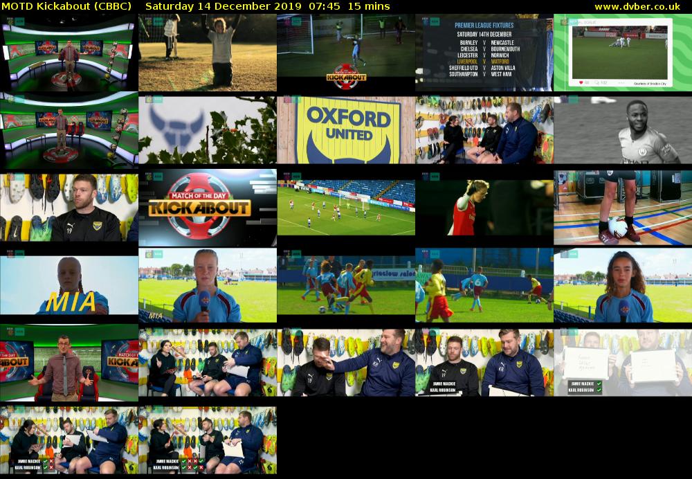 MOTD Kickabout (CBBC) Saturday 14 December 2019 07:45 - 08:00