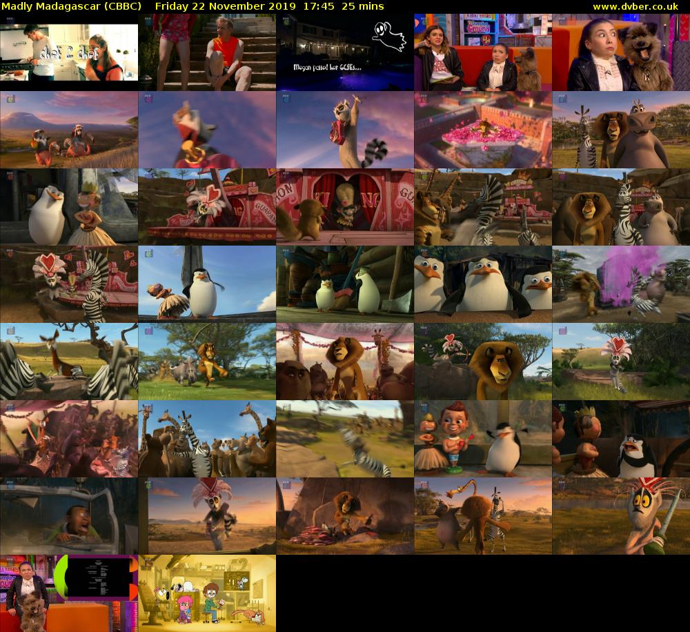 Madly Madagascar (CBBC) Friday 22 November 2019 17:45 - 18:10