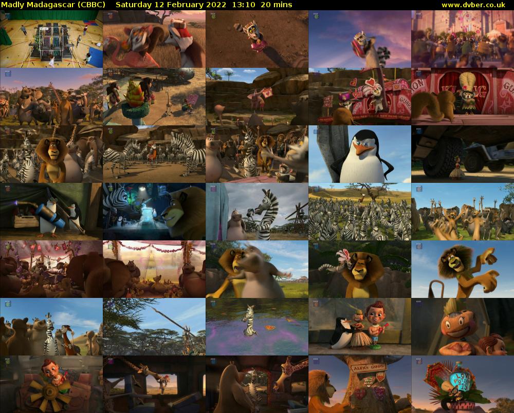 Madly Madagascar (CBBC) Saturday 12 February 2022 13:10 - 13:30