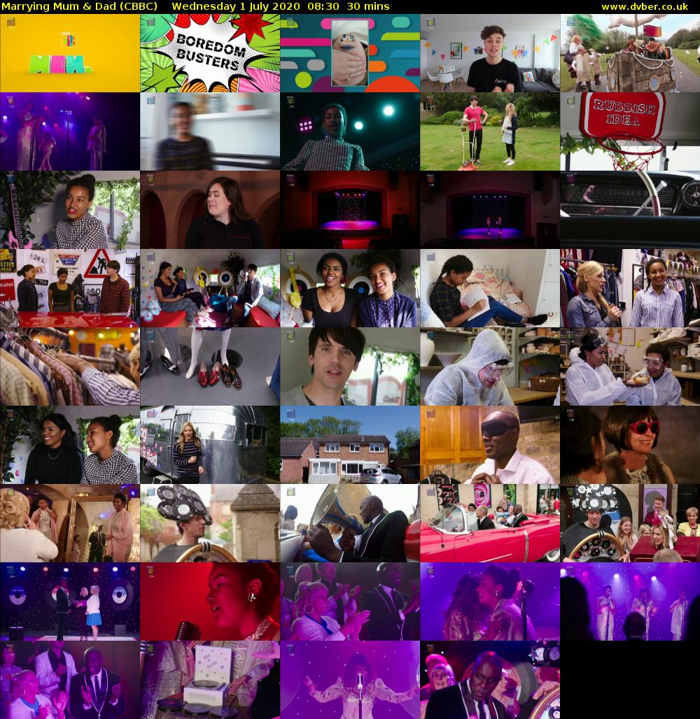 Marrying Mum & Dad (CBBC) Wednesday 1 July 2020 08:30 - 09:00