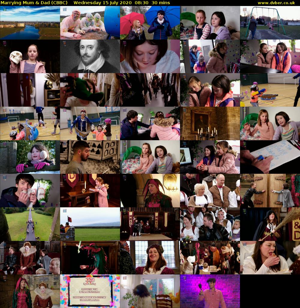 Marrying Mum & Dad (CBBC) Wednesday 15 July 2020 08:30 - 09:00