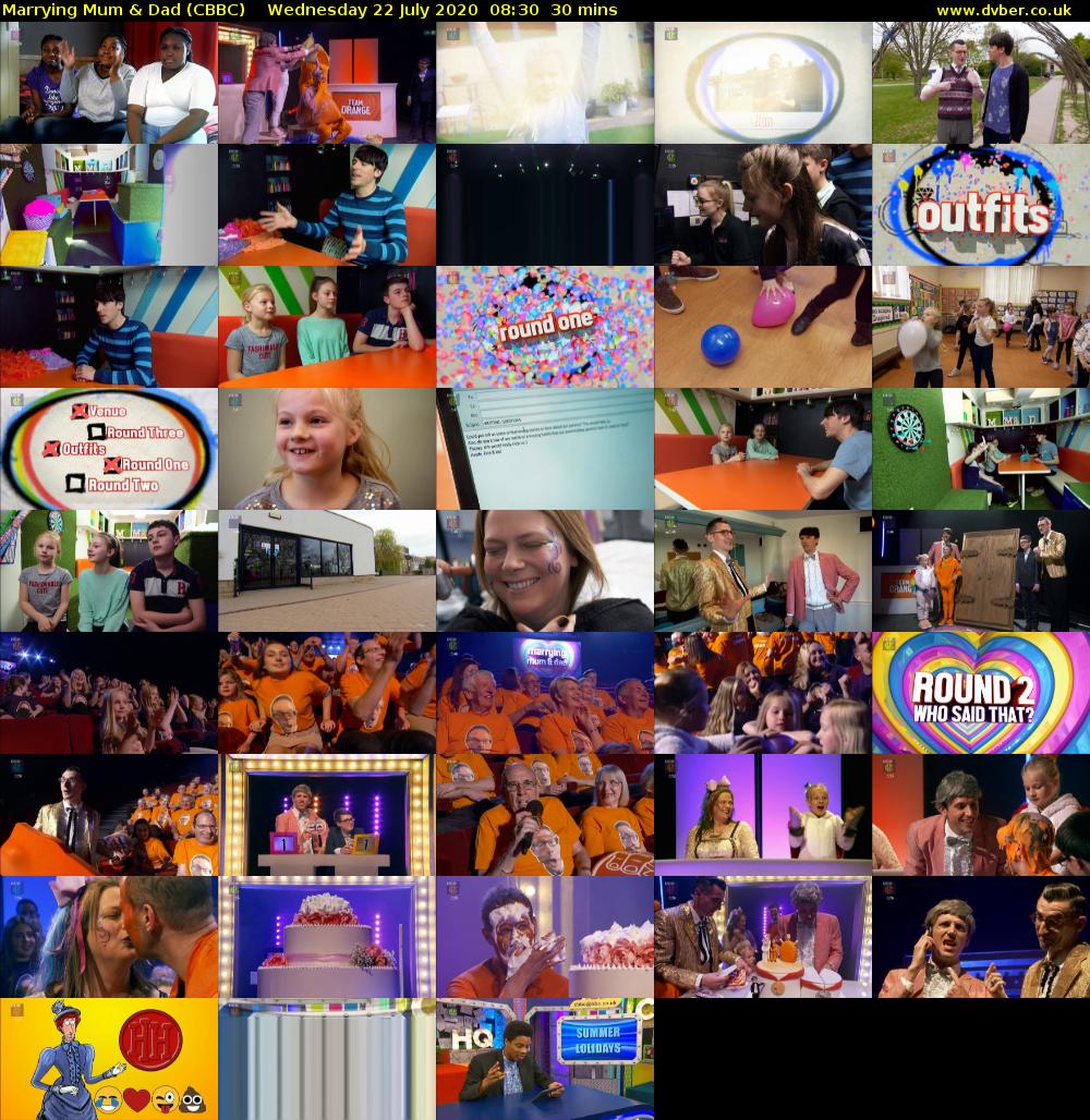 Marrying Mum & Dad (CBBC) Wednesday 22 July 2020 08:30 - 09:00