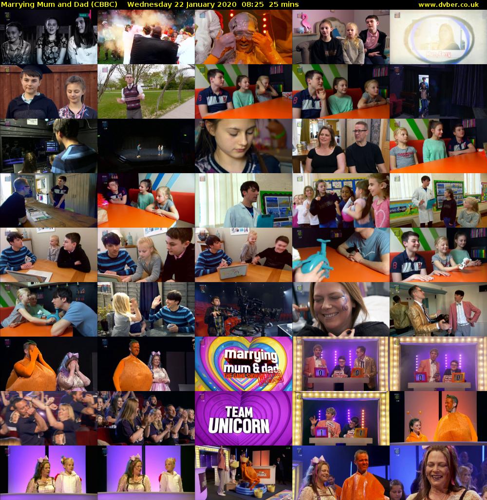 Marrying Mum and Dad (CBBC) Wednesday 22 January 2020 08:25 - 08:50