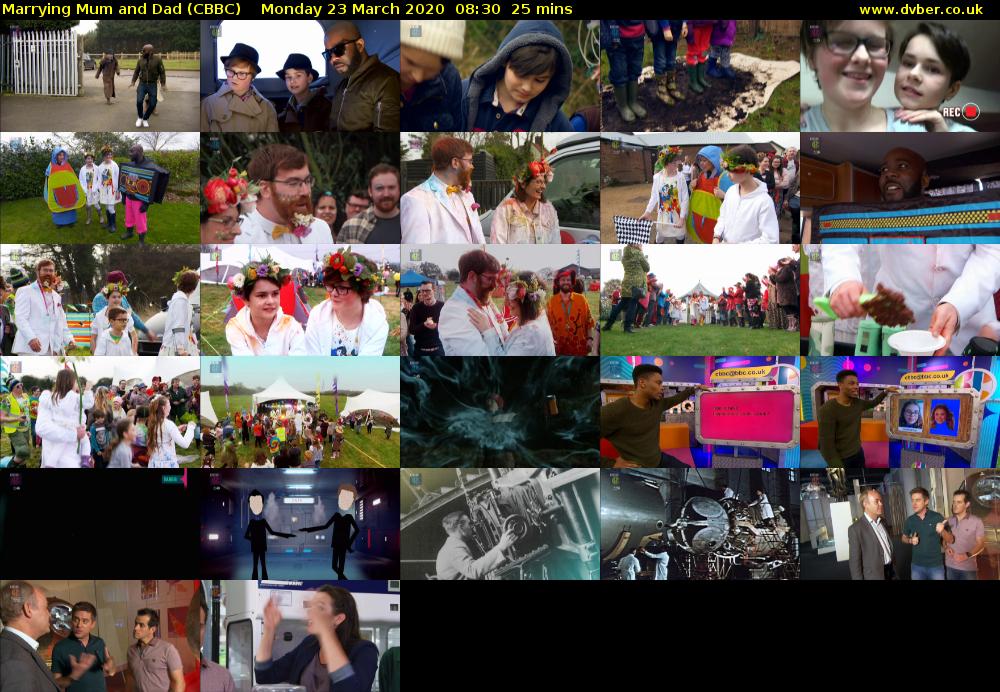 Marrying Mum and Dad (CBBC) Monday 23 March 2020 08:30 - 08:55