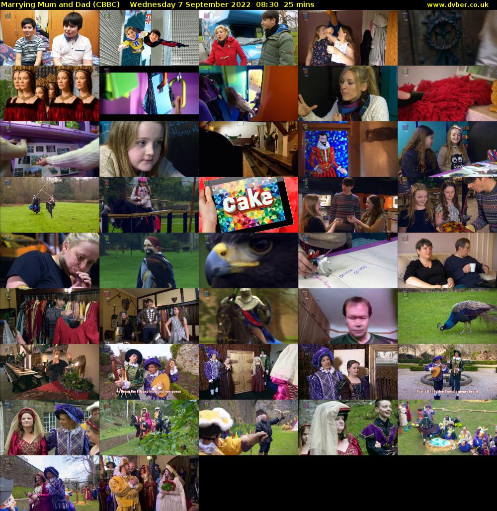 Marrying Mum and Dad (CBBC) Wednesday 7 September 2022 08:30 - 08:55
