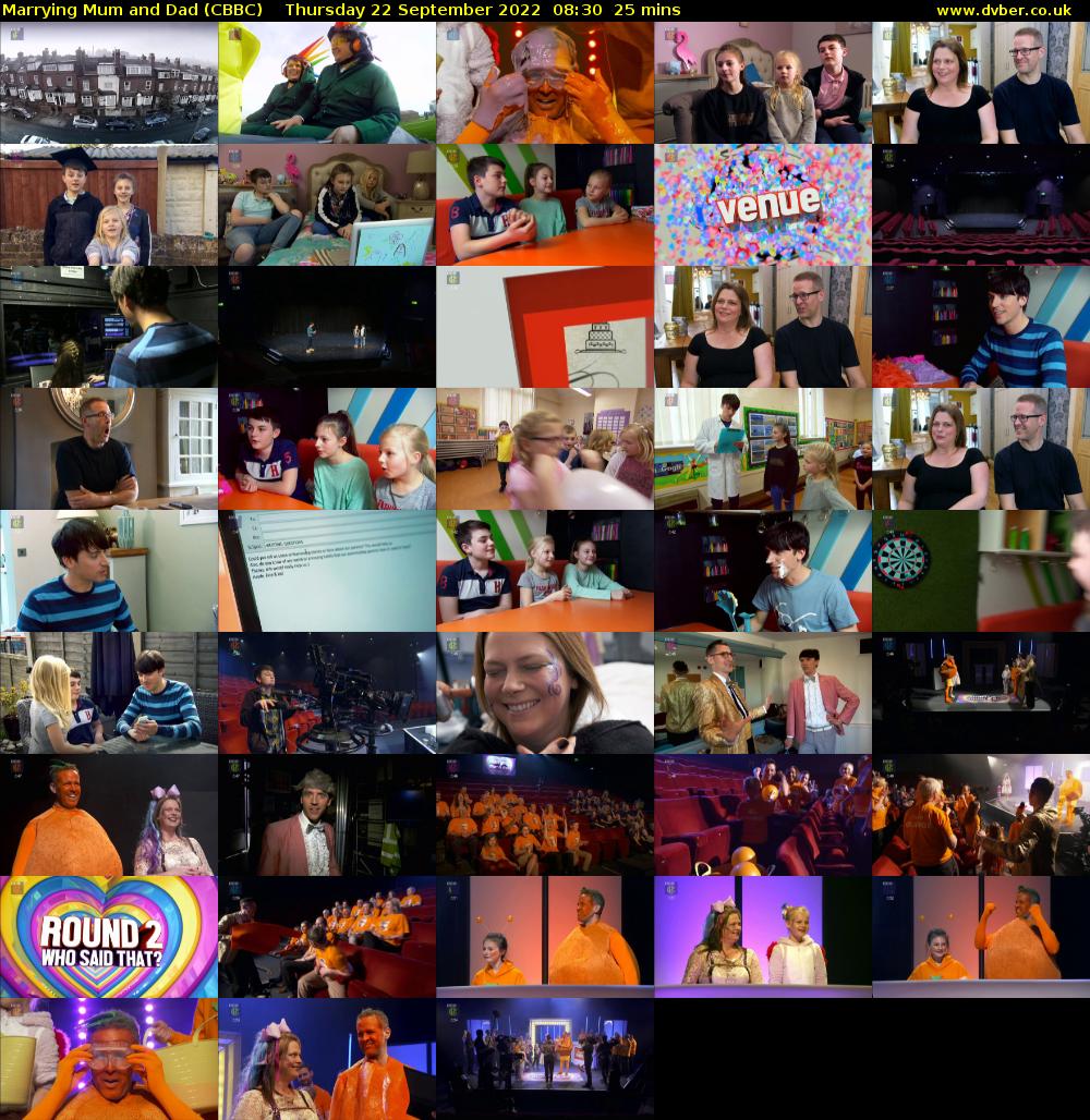 Marrying Mum and Dad (CBBC) Thursday 22 September 2022 08:30 - 08:55