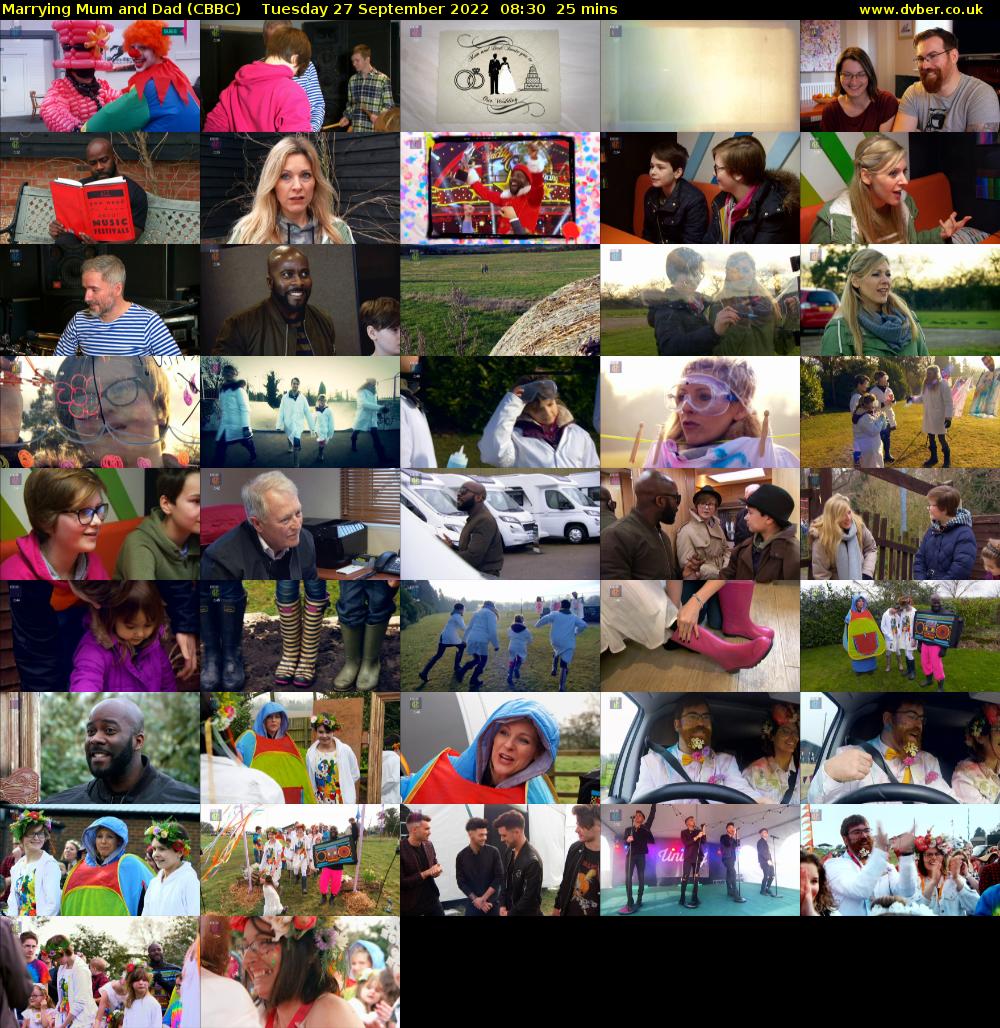 Marrying Mum and Dad (CBBC) Tuesday 27 September 2022 08:30 - 08:55