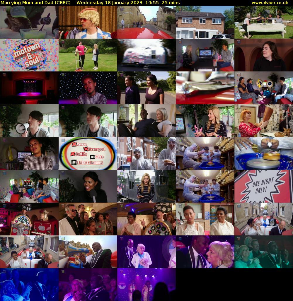 Marrying Mum and Dad (CBBC) Wednesday 18 January 2023 14:55 - 15:20