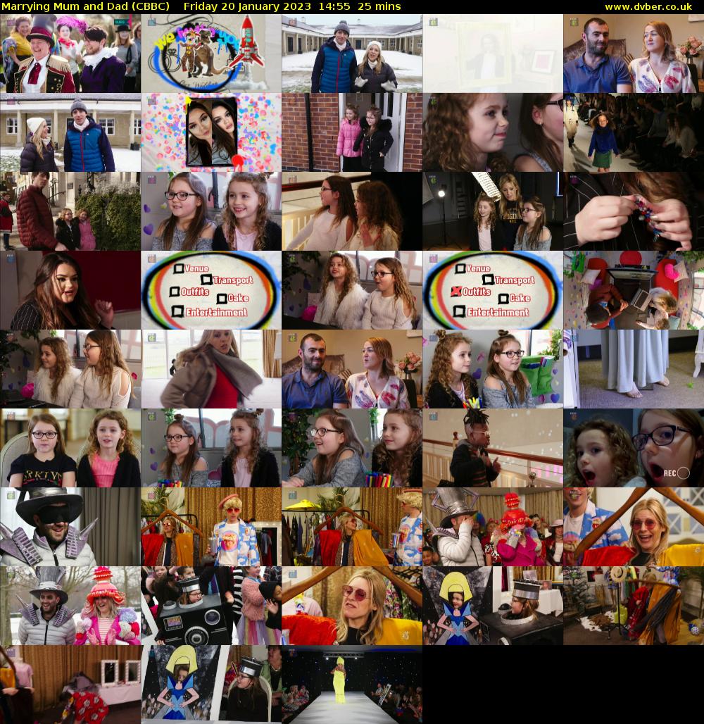 Marrying Mum and Dad (CBBC) Friday 20 January 2023 14:55 - 15:20
