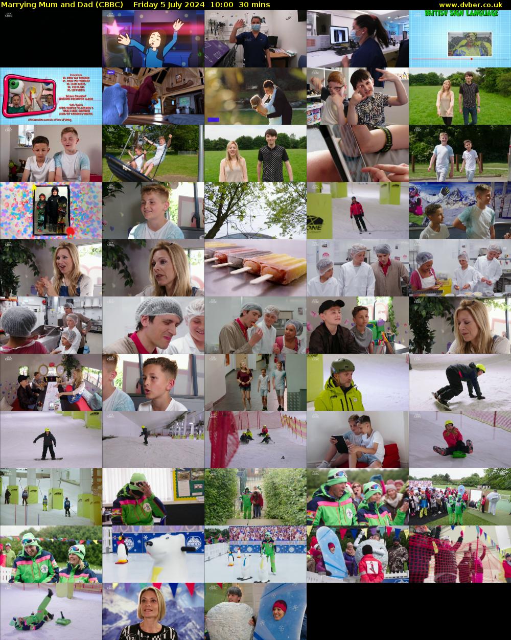 Marrying Mum and Dad (CBBC) Friday 5 July 2024 10:00 - 10:30