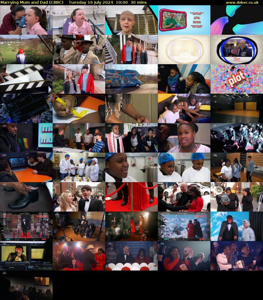 Marrying Mum and Dad (CBBC) Tuesday 16 July 2024 10:00 - 10:30