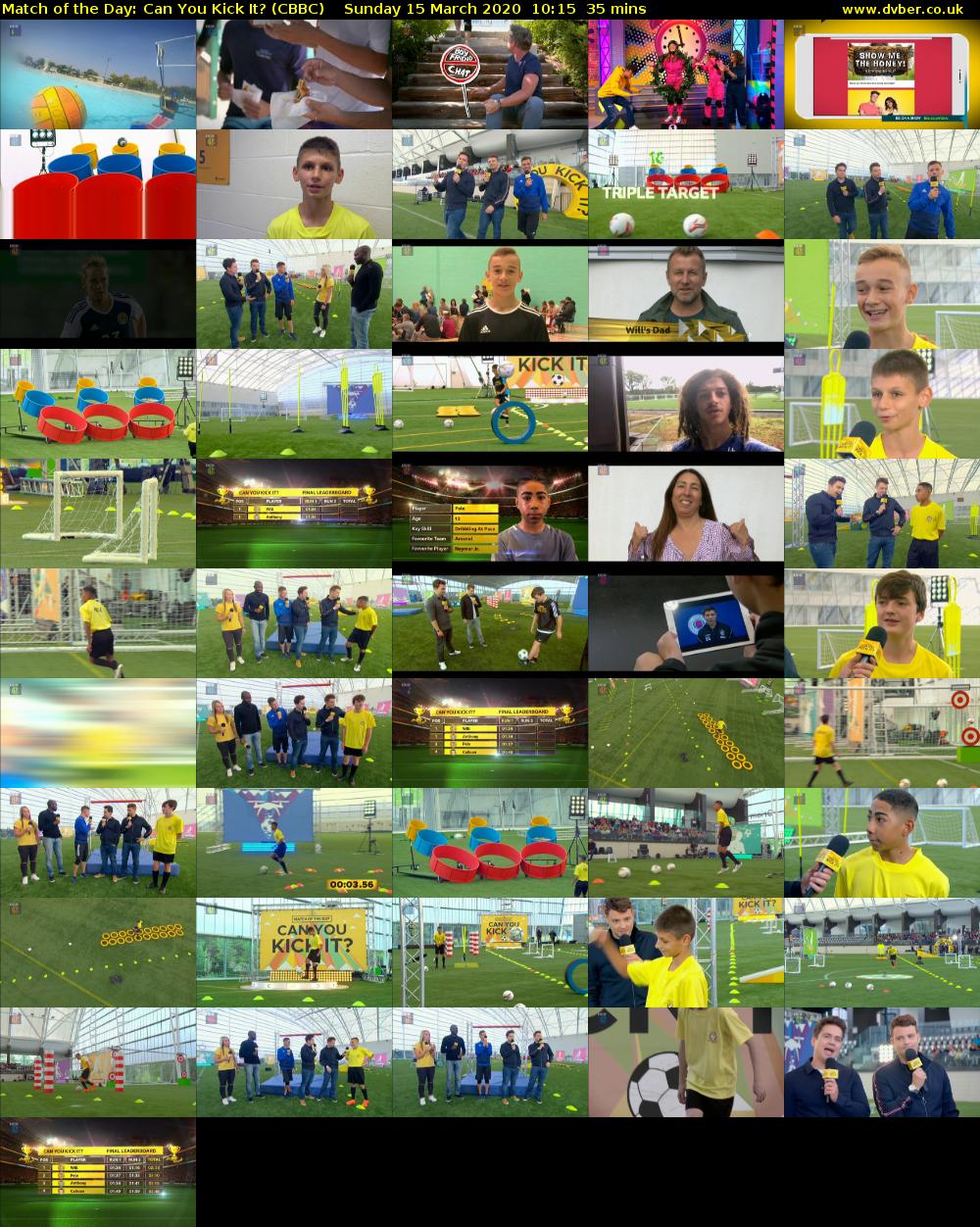 Match of the Day: Can You Kick It? (CBBC) Sunday 15 March 2020 10:15 - 10:50