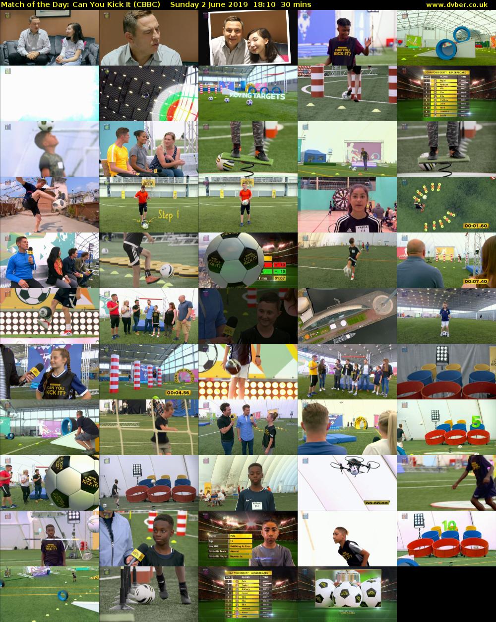 Match of the Day: Can You Kick It (CBBC) Sunday 2 June 2019 18:10 - 18:40