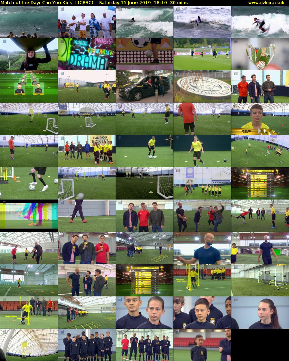 Match of the Day: Can You Kick It (CBBC) Saturday 15 June 2019 18:10 - 18:40